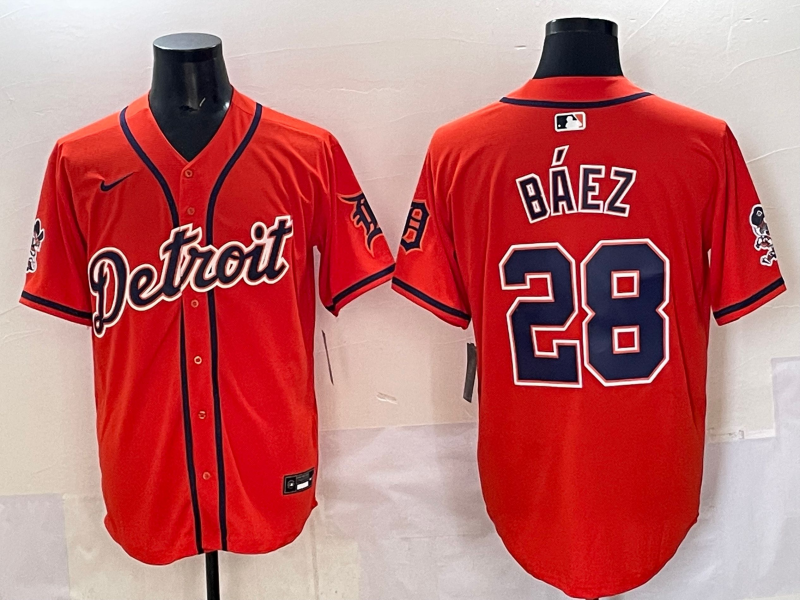 Men's Detroit Tigers Javier Baez #28 Orange Limited Jersey